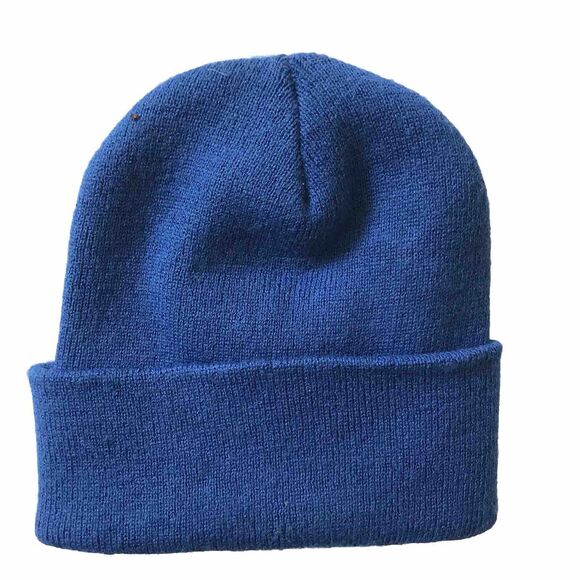 2016 Carhartt A18 Watch Hat Logo Patch Knit Cuffed Beanie Royal Blue O/S USA EUC - Picture 3 of 5
